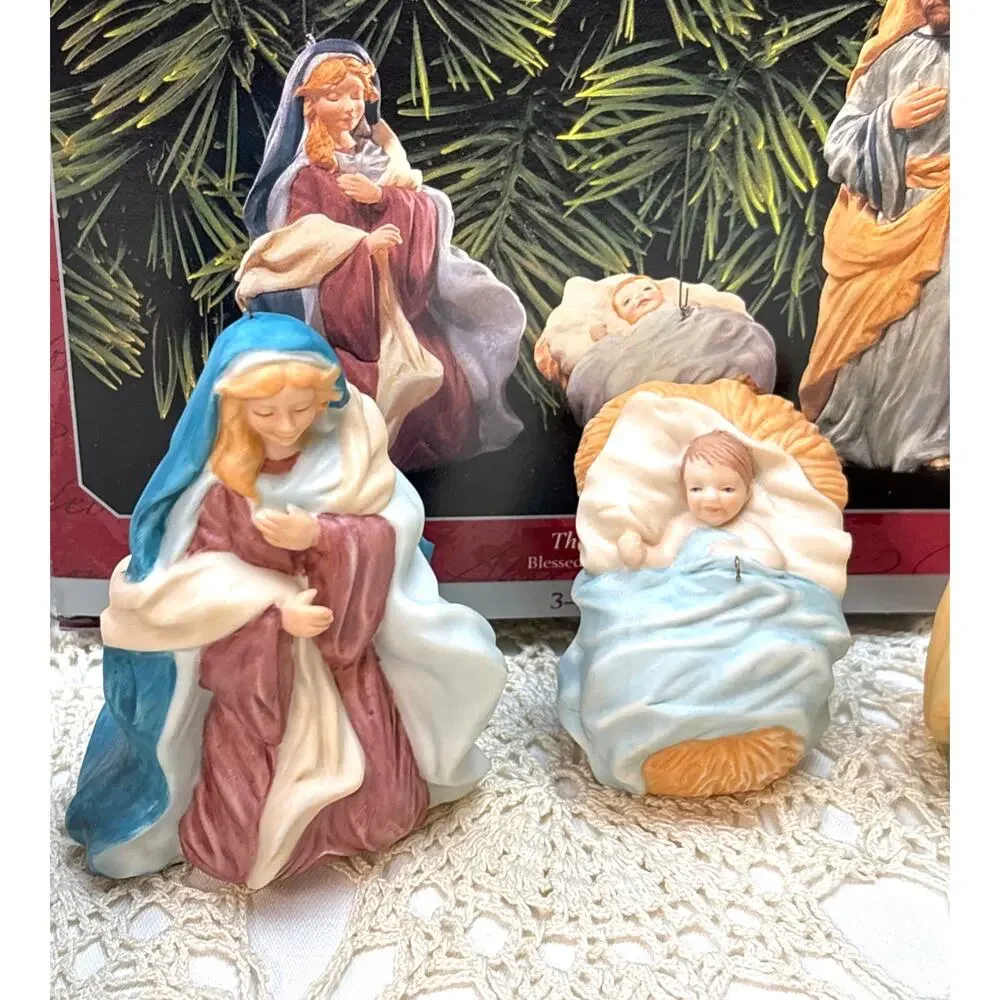 Hallmark Keepsake Ornaments Blessed Nativity Collection 4 Box Set Holy Family